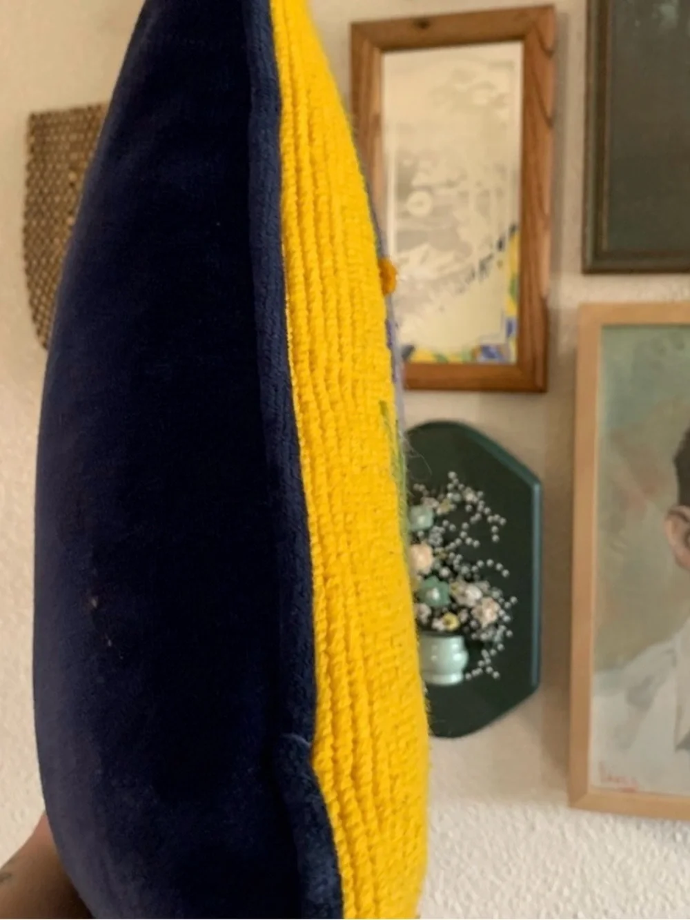 Hand-Embroidered Iris Pillow